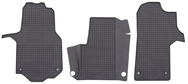Set 3 covorașe auto din cauciuc PETEX 64510PX, negre, pentru montaj frontal, compatibile cu Volkswagen Crafter, 03.2017-