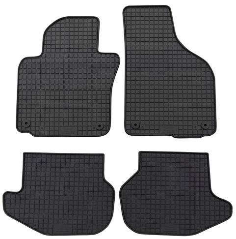 Set 4 covorașe auto din cauciuc PETEX pentru Volkswagen Eos, model 1F7/1F8, 2006-2023, culoare neagră.