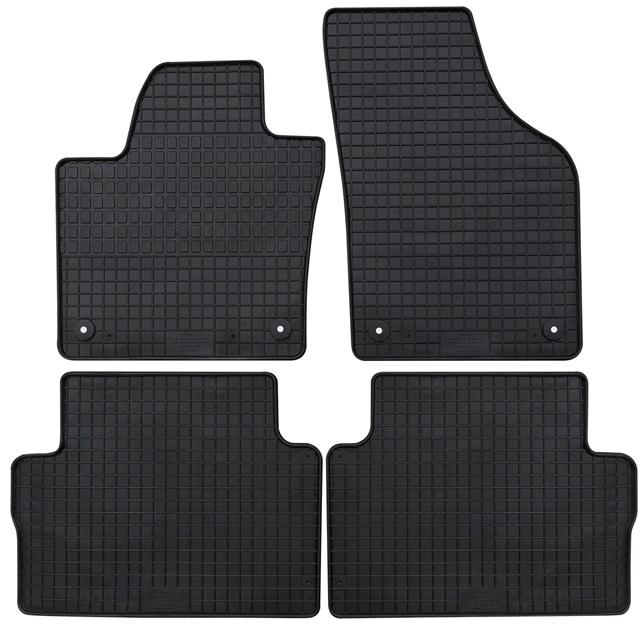 Set 4 covorașe auto din cauciuc PETEX, negre, compatibile cu Volkswagen Sharan 7N1, 7N2, din 2010-