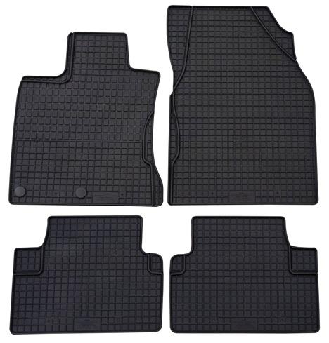 Set 4 covorașe auto din cauciuc PETEX 93710PX, de culoare neagră, compatibile cu Nissan Qashqai J11, Dualis J10, JJ10, an fabricație 2007-05.21