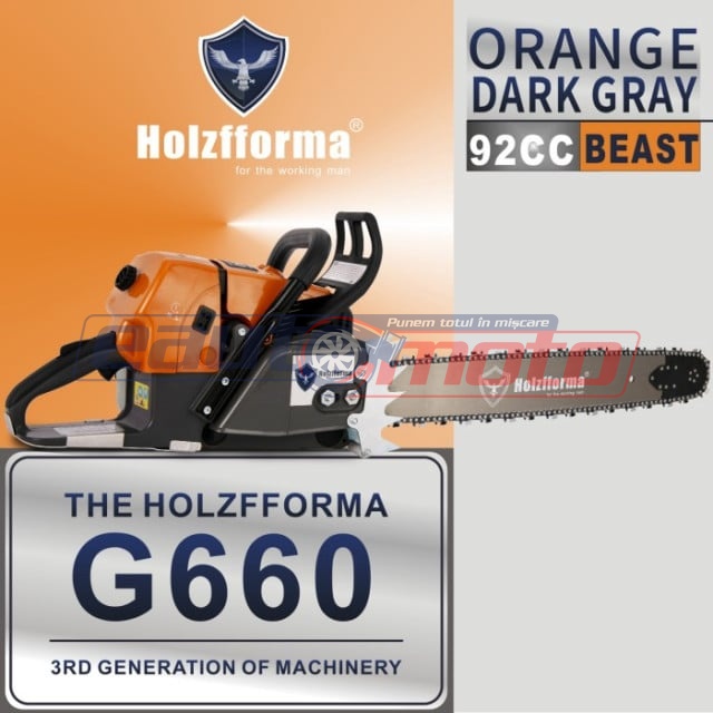 Motoferăstrău Holzfforma® G660 92cc (fără lamă și lanț) ORANGE