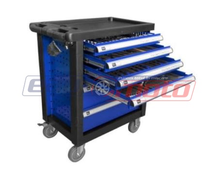 Banc de Scule Garage Meister 53447, cu 6 Sertare și Roți, Fără Unelte Incluse