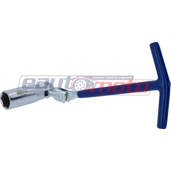 Cheie articulată cu mâner în T pentru bujii, KS TOOLS 517.1170, 235 mm, deschidere 16 mm, oțel crom-vanadiu