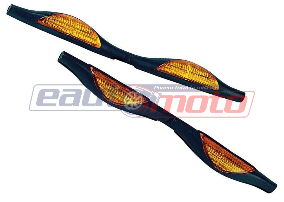 Set de 2 Protecții pentru Portieră LAMPA Wave, Model LAM20658, Prindere Snap-On, Elemente Reflectorizante, Lungime 200 mm