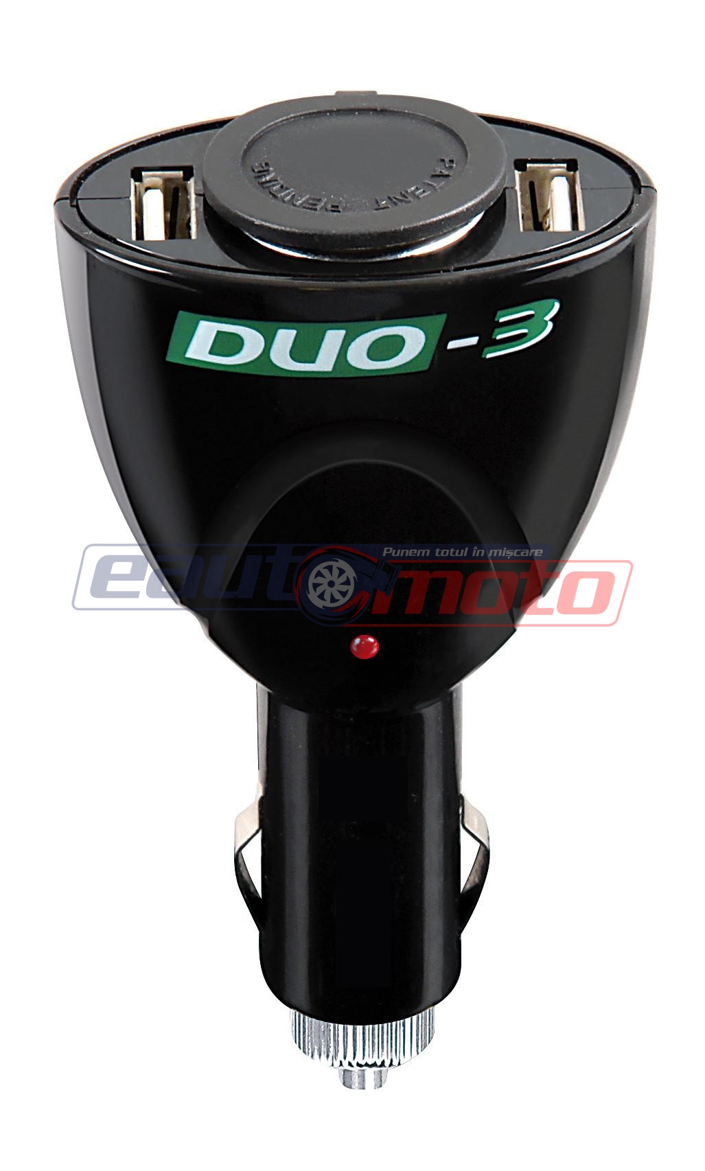 Adaptor auto pentru brichetă Lampa DUO-3 LAM39047, 12V, cu 2 porturi USB