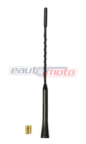 Antena Radio Auto LAMPA Replacement Mast LAM40218, 24 cm, Montaj 6 mm Tată/Mamă, 5 mm Mamă, Finisaj Mat cu Spirală