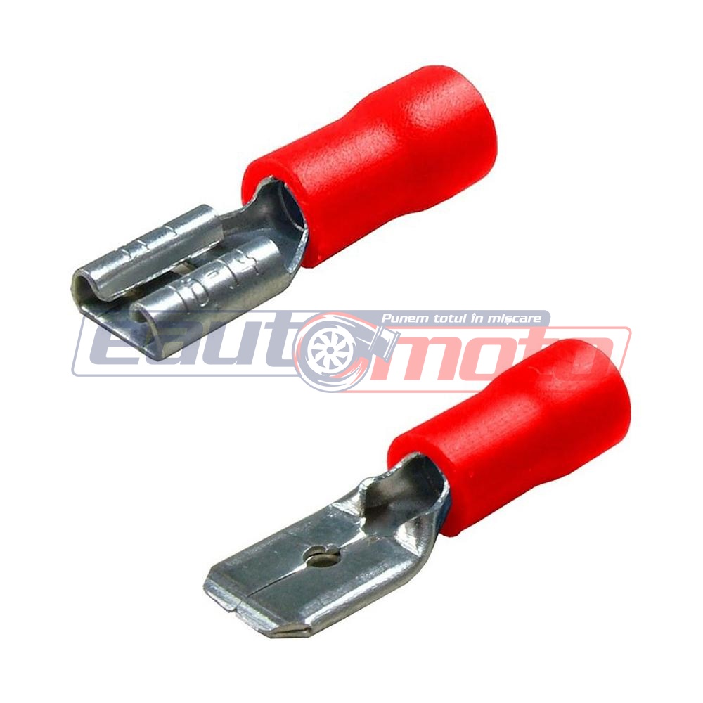 Set de 40 Conectori Electrice LAMPA LAM45051, Tip Mama-Tata, 6.3 x 0.8 mm, Roșii