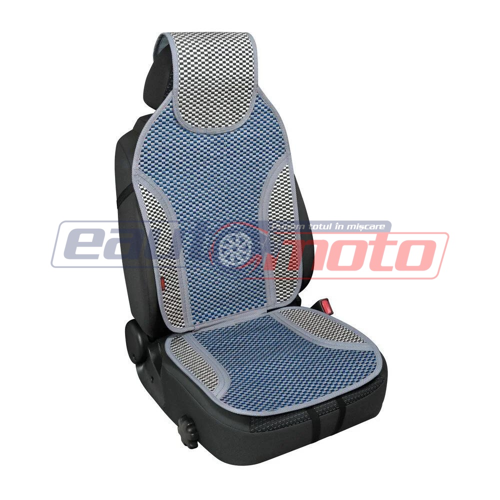 Husă pentru scaun auto din bambus LAMPA Fashion-Fresh, model LAM54466, culoare albastru