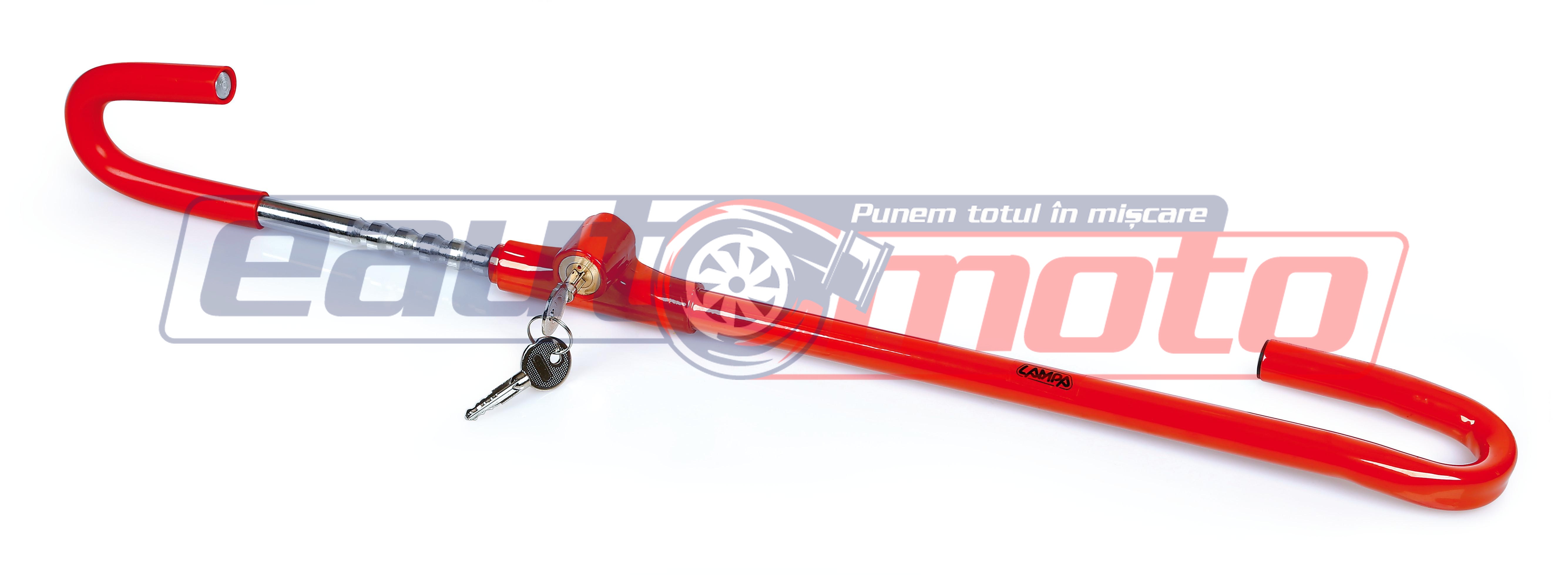 Blocare antifurt auto pentru volan și pedale LAMPA LAM65380, cu 2 chei incluse