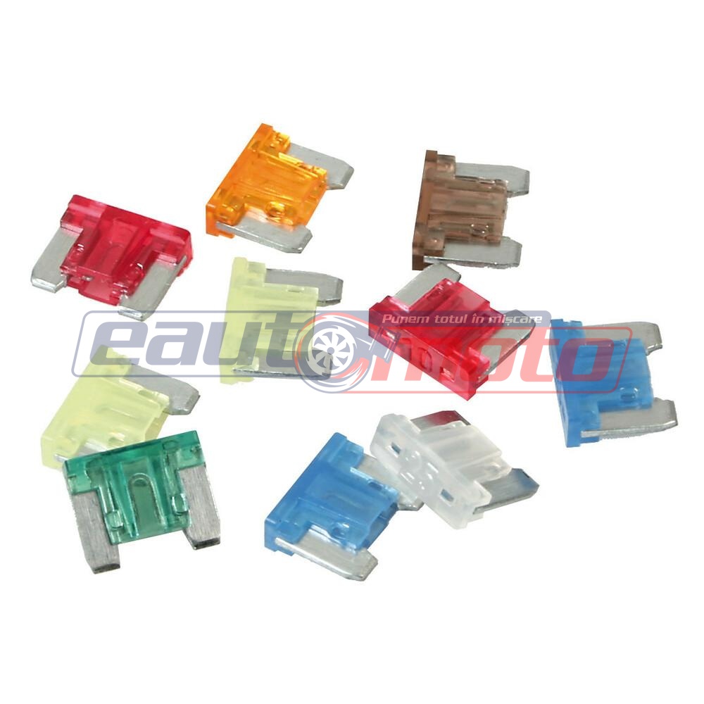 Set de 10 siguranțe auto plate micro, profil redus, LAMPA LAM70084, 12/32V