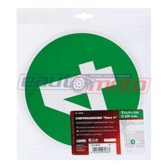 Sticker autoadeziv pentru camion, LAMPA Euro-Classificare Euro 4, diametru 220 mm, cod LAM98438