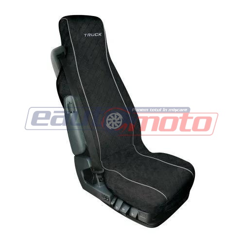 Husă pentru scaun camion LAMPA, model LAM98608, compatibilitate universală, culoare antracit, față matlasată, montare cu curele Velcro