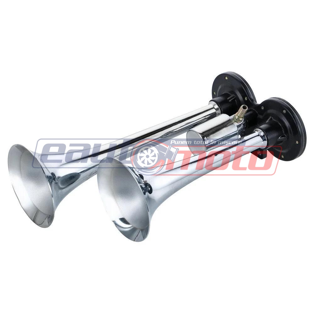 Kit Claxon Electropneumatic pentru Camion LAMPA Twin Horn, 24V, 118 dB, Model LAM98662