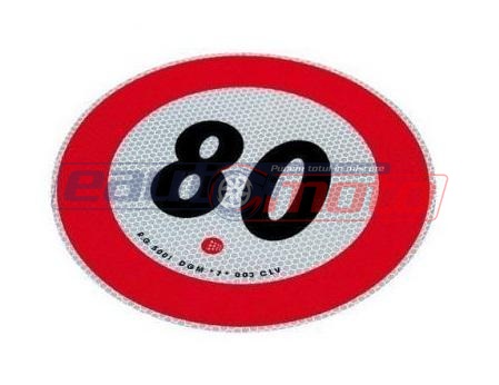 Autocolant Reflectorizant de Limitare a Vitezei la 80 km/h, Diametru 22 cm, Lampa LAMRA5080M