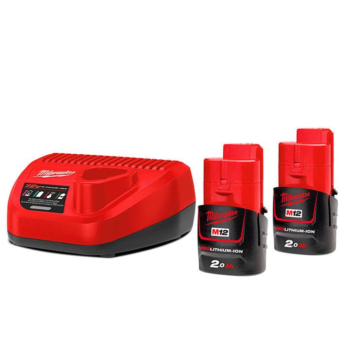 Set acumulatori și încărcător Milwaukee 12V M12NRG-202, cod produs 4933459209