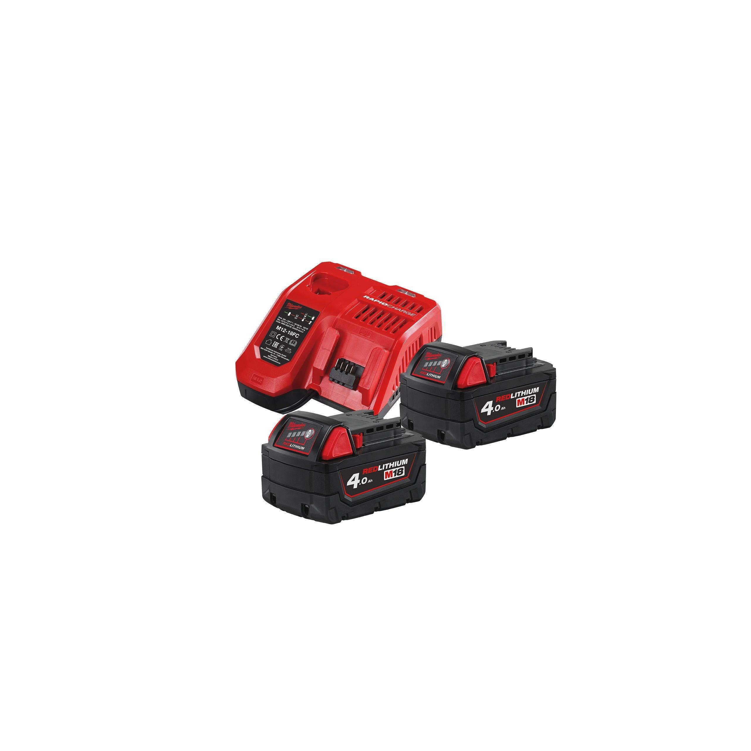 Set acumulatori și încărcător Milwaukee 18V M18NRG-402, cod produs 4933459215