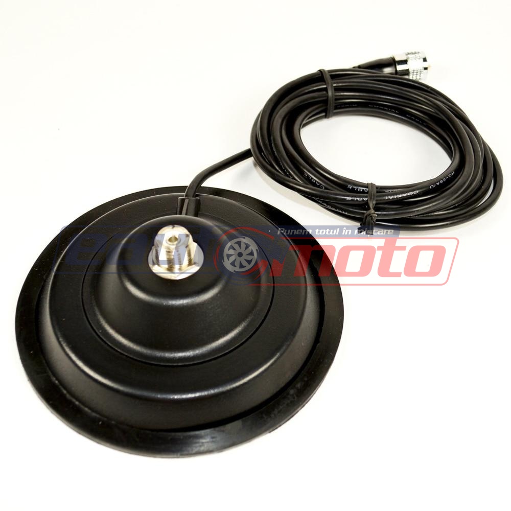 Bază magnetică PNI 145/PL cu diametru de 145 mm, cablu de 4 metri și conector PL259