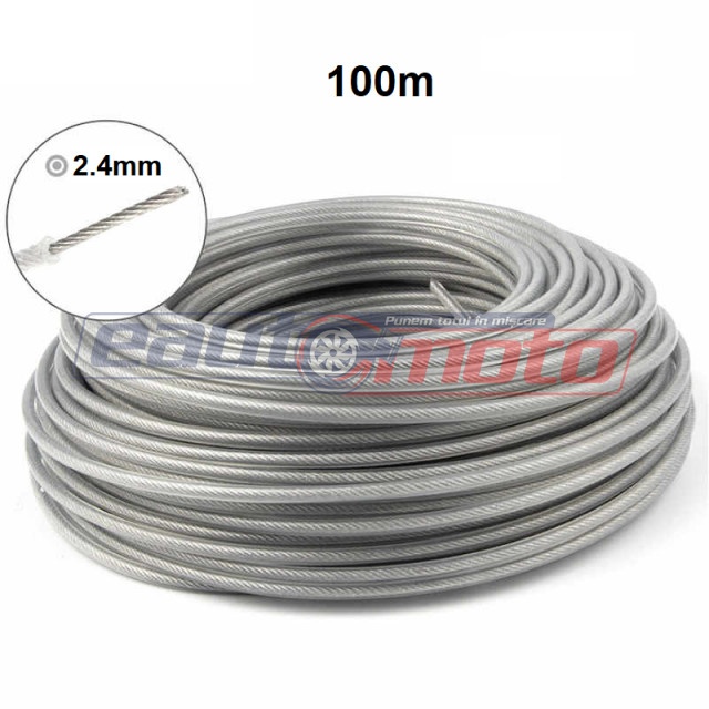 Fir motocoasă cu inserție oțel 2.4mm x 100m