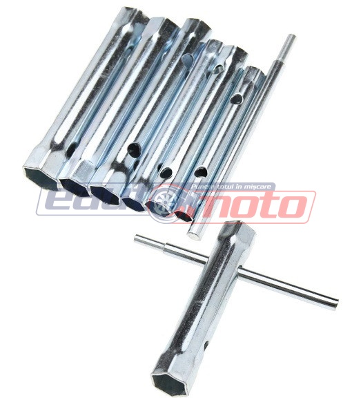 Set de 6 chei tubulare, dimensiuni între 8mm și 17mm