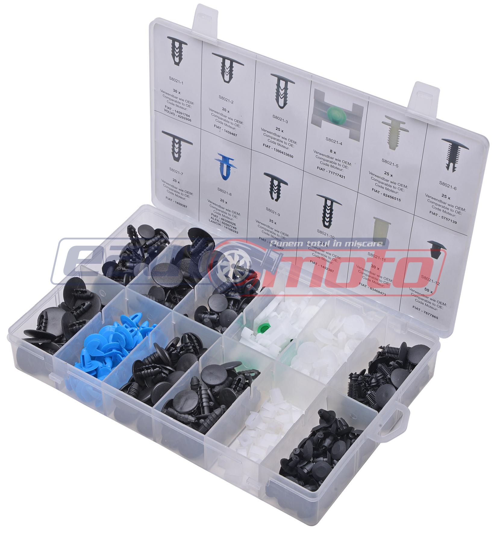 Set de 308 cleme de prindere pentru Fiat