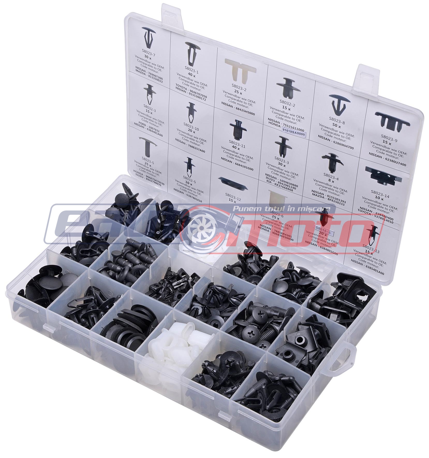 Set de 408 cleme de prindere pentru Nissan