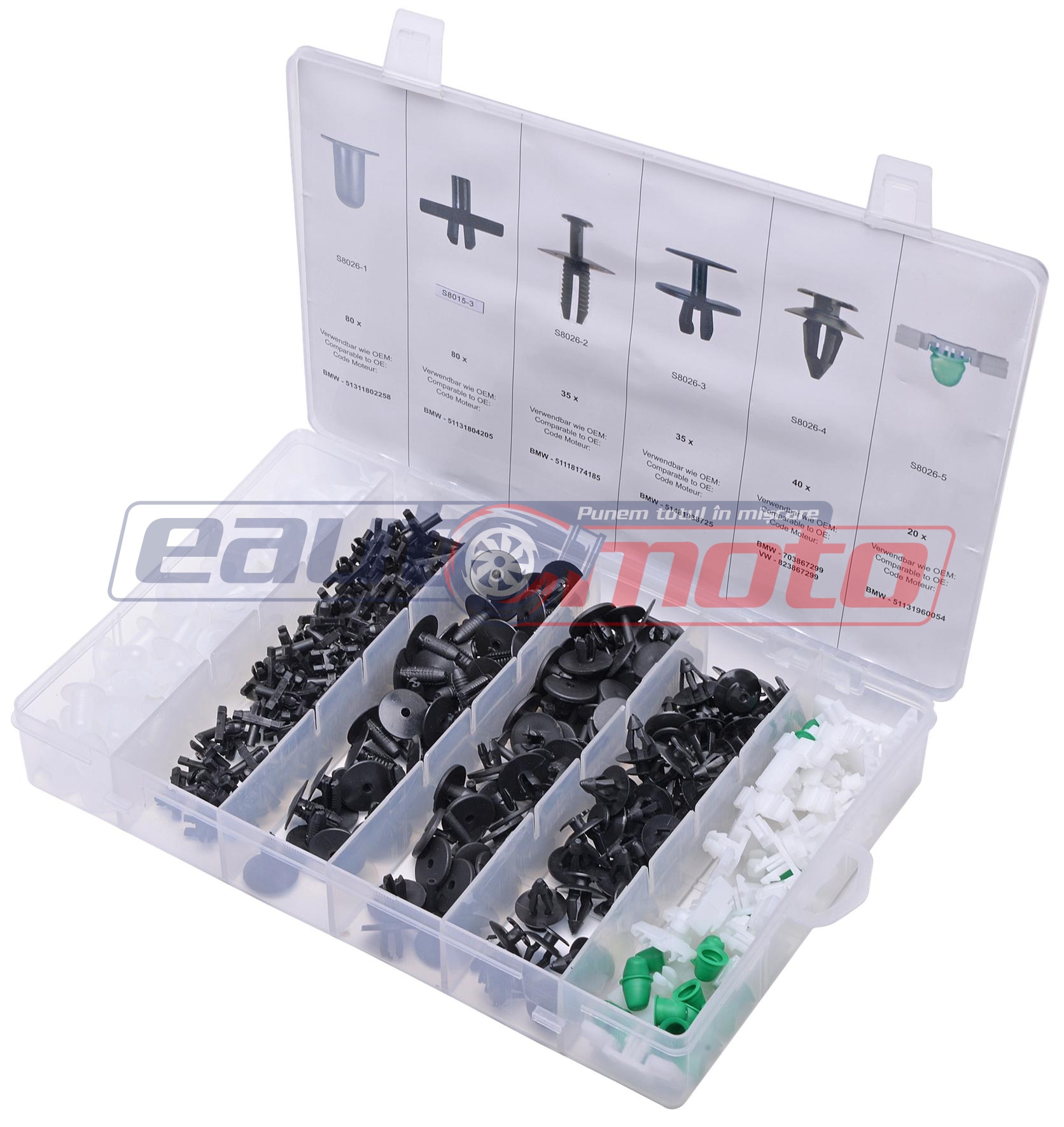 Set de 290 cleme de prindere pentru BMW