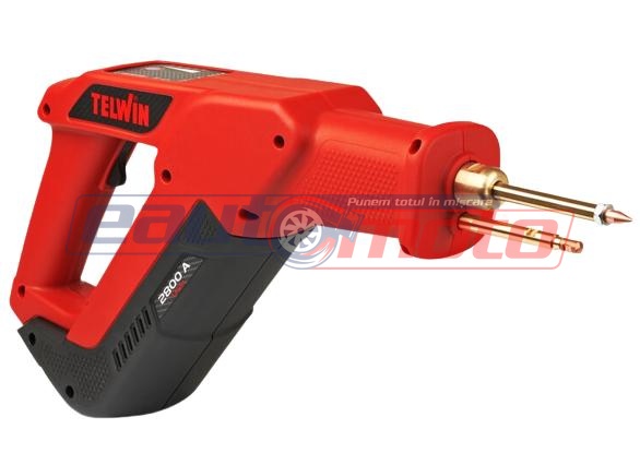 Dispozitiv de îndreptat caroserii auto TELWIN BATTERY PULLER 828130, 2800 A, alimentare cu baterie Li-Ion 7.4 V, protecție IP20, include cutie de transport