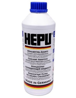 Antigel HEPU P999 G11 concentrat, volum 1.5 litri, albastru pentru Iveco, Fiat, BMW, Opel, MB...