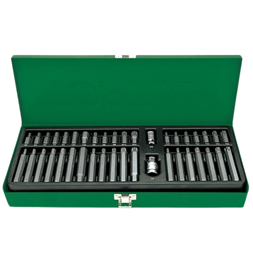 Trusa TOPTUL GAAD4002, 40 biti insurubare, suport biti 3/8 inch, 1/2 inch, profil biti bi-hexagonal, hexagonal, torx, cutie metalica