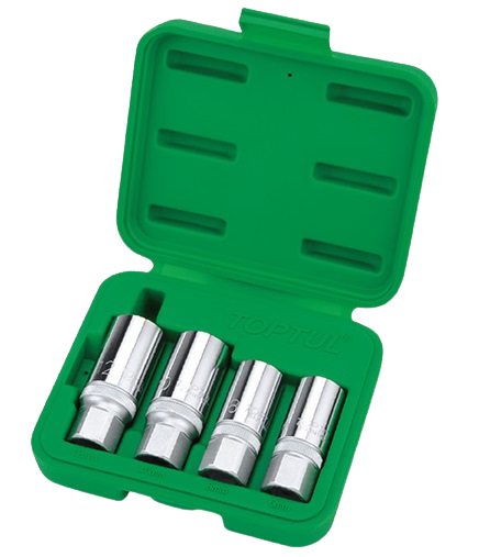 Set chei tubulare pentru extras prezoane TOPTUL GAAI0401, antrenor patrat 1/2 inch, deschidere chei 6, 8, 10, 12 mm, cutie depozitare