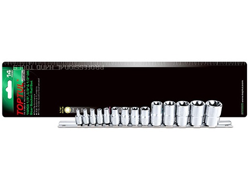 Set chei tubulare TOPTUL GAAR1402, prindere 1/4 inch, 3/8 inch, 1/2 inch, deschidere chei E4-E24