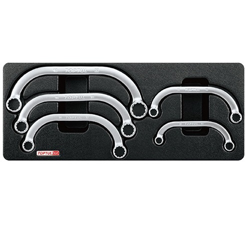 Set 5 chei inelare semiluna TOPTUL GAAT0504, 10x12, 11x13, 14x17, 16x18, 19x22 mm, cu inserție din plastic