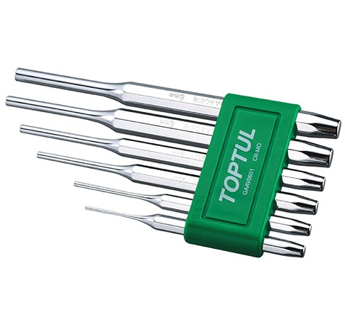 Set 6 dornuri GAAV0601 TOPTUL, 2x8x115, 3x8x125, 4x10x150, 5x10x165, 6x12x180, 8x12x180 mm, crom molibden