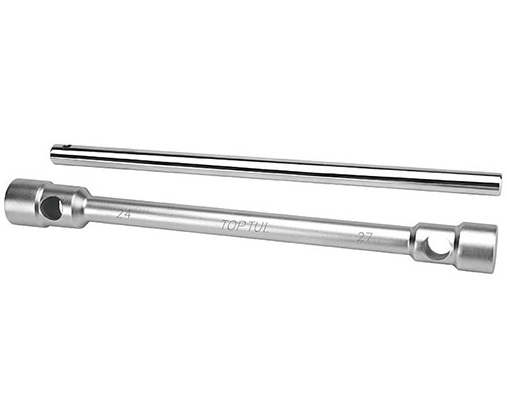 Cheie TOPTUL CTIA3032 tubulara pentru roti camion, doua capete hexagonale, deschidere chei 30 x 32 mm, lungime 406 mm, crom vanadiu, finisaj satinat