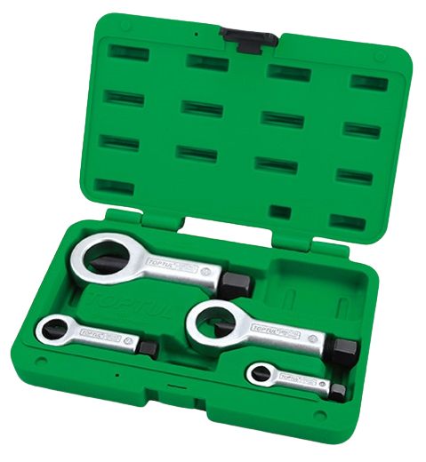 Set 4 chei pentru taiat piulite TOPTUL, GAAI0402, dimensiuni taiere maxima 9-12 mm, 12-16 mm, 16-22 mm, 22-27 mm, cutie depozitare