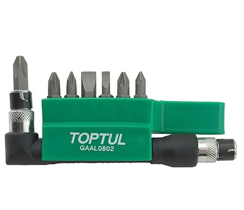 Set 8 biti TOPTUL GAAL0802, insurubare antrenor 1/4 hexagonal, profil PH1, PH2, PH3, PH1, PH2, PH3, drept PH1, PH2, PH3, lungime 30 mm