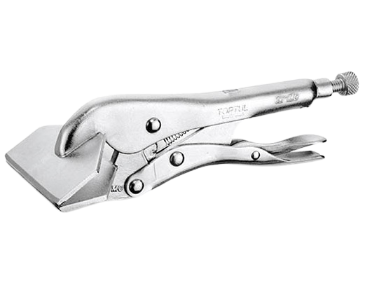 Cleste TOPTUL DAAV1A08, autoblocant, cu falci late, pentru foi de tabla, dimensiune 8 inch/203.2 mm, crom molibden, finisaj nichelat