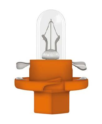 Bec set BX8.4D soclu portocaliu 12 V, 1.1W, OSRAM 2473MFX6, se vinde la set de 10 bucăți/preț pe bucată