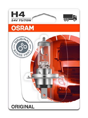 Bec H4 far faza lunga camion 24 V, 75/70 W, original, blister, 1 bucata, OSRAM 64196-01B