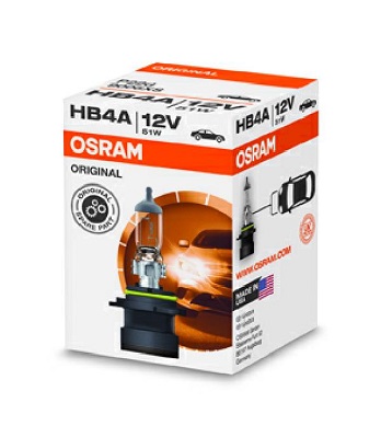 Bec OSRAM Original 9006XS, far faza lunga, tip HB4A, tensiune 12V, putere 51W, soclu P22d