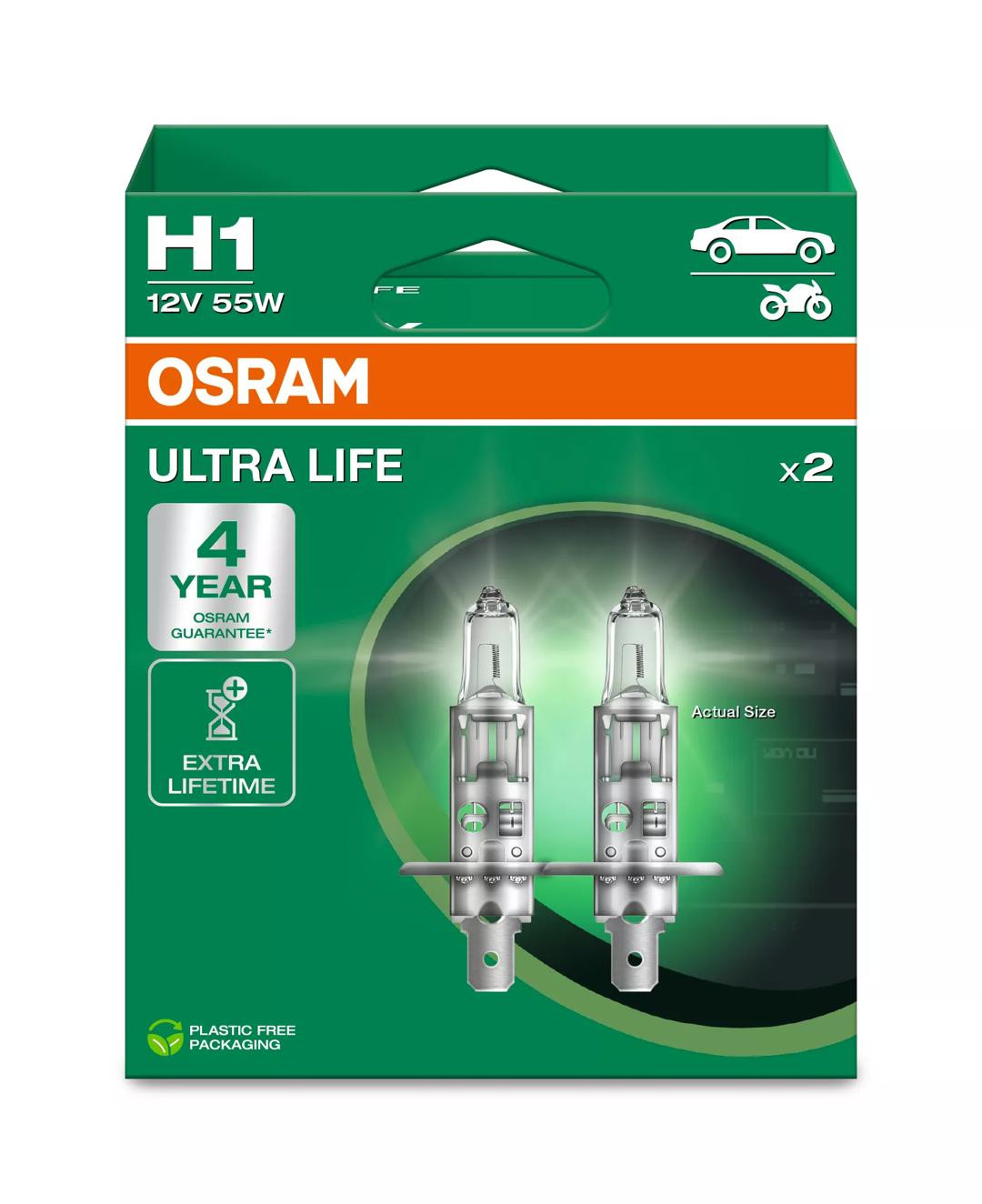 Bec Ultra Life H1 12V 55W Set 2 buc Osram