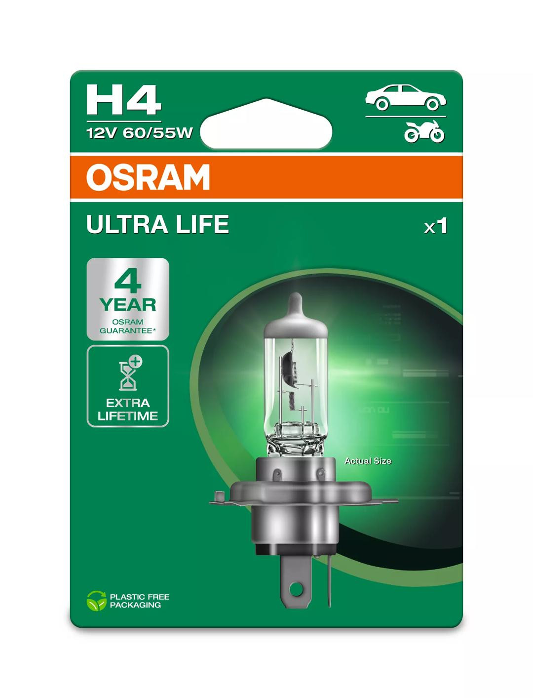 Bec Ultra Life H4 60/55W 12V P43t Osram