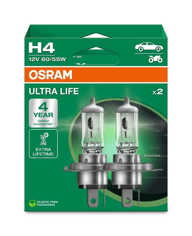 Bec Ultra Life H4 12V 60/55W Osram Set 2 buc
