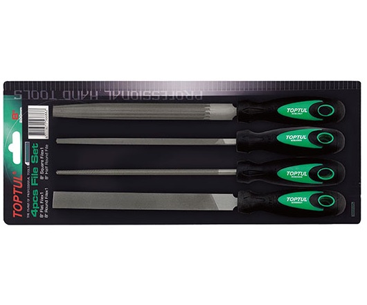Set pile TOPTUL GBAR0401, forma patrata, plata, semi-rotunda, rotunda, lungime 203.2 mm