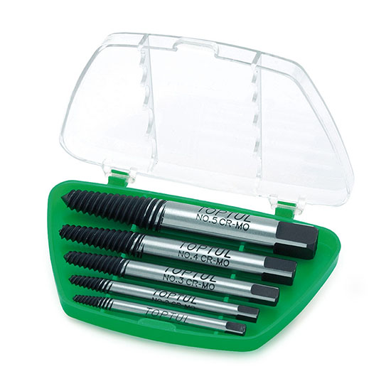 Set extractor suruburi TOPTUL JGAW0501, dimensiuni compatibile M3-M18, crom molibden (5 bucăți)