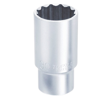 Cheie TOPTUL tubulara adanca BAEF1626, prindere patrat 1/2 inch, profil bi-hexagonal, deschidere cheie 26 mm, lungime 77 mm, crom vanadiu