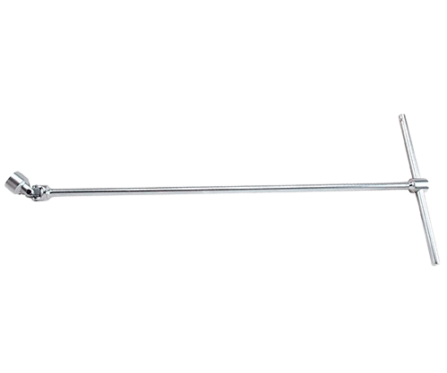 Cheie TOPTUL CTKA1212 tubulară cu mâner T, deschidere hexagonală 12 mm, extensie 3/8 inch, lungime 450 mm, crom vanadiu, finisaj satinat