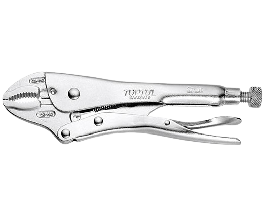 Cleste TOPTUL DAAQ1A10 autoblocant, cu falci curbate si taietor fire, dimensiune 10 inch/254 mm, crom molibden, finisaj nichelat