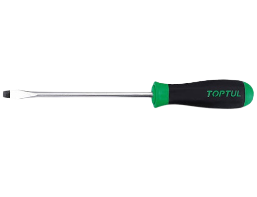 Șurubelniță TOPTUL FAAB0308, plată, dimensiuni 0.5x3 mm, lungime totală 162 mm, lungime activă 75 mm, mâner ergonomic, aderent