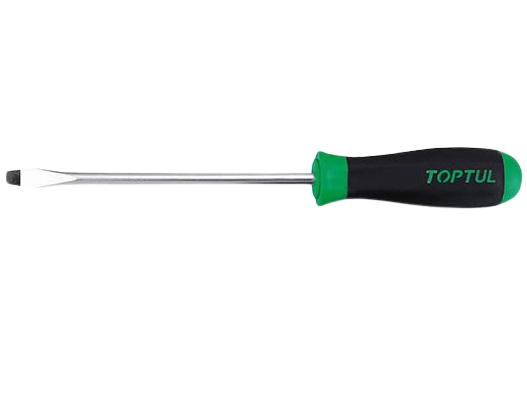 Șurubelnița plata FAAB0510 TOPTUL, dimensiuni 0.8x5 mm, lungime 205 mm, lungime activă 100 mm, mâner ergonomic, aderent